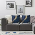 thumbnail image 2 of Navy Blue and Gold Marble Throw Pillow Cover 18x18 Inch Cushion Modern Farmhouse Pillow Covers Soft Pillow Cases Decor for Couch Sofa Living Room Bedroom Outdoor Home Gift Set of 2, 2 of 6