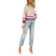 thumbnail image 5 of VISgogo Mujer Otoño Invierno Jersey de Punto Manga Larga Solapa Cremallera Patchwork Sudadera VISgogo moda, 5 of 9