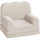 thumbnail image 1 of 2-in-1 niños couch - convertible teddy fleece fabric niños pequeños sofa chair, soft fold-out couch lounger niños - comfy children sofa cama playroom, nursery (blanca, birthday gift), 1 of 7