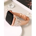 thumbnail image 5 of TOYOUTHS Leather Band Compatible with Apple Watch Band 38/40/41/42/44/45/49mm Ultra 2 Women Dressy Slim Thin Strap with D-Shaped Diamond Metal Buckle Bracelet for iWatch SE Series 9 8 7 6 5 4 3 2 1, 5 of 7