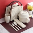 thumbnail image 2 of Juego de tazones de ramen para microondas con tapa, utensilios y bolsa térmica - Tazón grande de 33 oz, tazón pequeño de 16 oz, palillos, cuchara, tenedor - Material de fibra de paja - Kit de comida, 2 of 7
