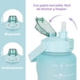 thumbnail image 4 of Botella de agua Onof  BAP-2L 2Litros Termo de agua Verde con Morado Motivacional con Marcador de Tiempo, 4 of 4