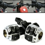 Astra Depot Chrome 1” Motorcycle Handlebar Controls Switches Kit for Harley Softail Sportster