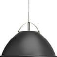 thumbnail image 2 of Progress Lighting, Tre Collection, 1-Light Pendant, Graphite, White Dome, Vintage Silver Shade, 2 of 9