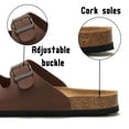 thumbnail image 5 of BERANMEY Unisex Cork Footbed Sandal for Womens Flat Slide Sandals Cork Footbed 2 Straps Adjustable Buckle Slip on Sandals with Comfort Arch Support for Slippers, 5 of 8