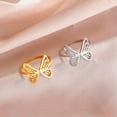 thumbnail image 3 of RSAMD Butterfly Open Ring Women Adjustable Stainless Steel Finger Rings Jewelry-Gold, 3 of 7
