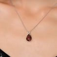 thumbnail image 3 of Gem Stone King 14K White Gold Red Garnet Pendant Necklace for Women | 3.17 Cttw | Gemstone January Birthstone | Pear Shape 12X8MM | With 18 inch Chain, 3 of 6