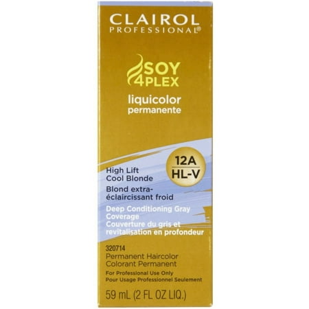 Clairol Professional Soy 4 Plex Liquicolor Permanent, High Lift Cool Blonde, 2 Fl