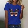 thumbnail image 2 of Feancey USA Flag Tops Women Novelty Butterfly Printed Patriotic Tee 4th of July Short Sleeve Tshirts 2025 Independence Day Shirt Blue L, 2 of 5