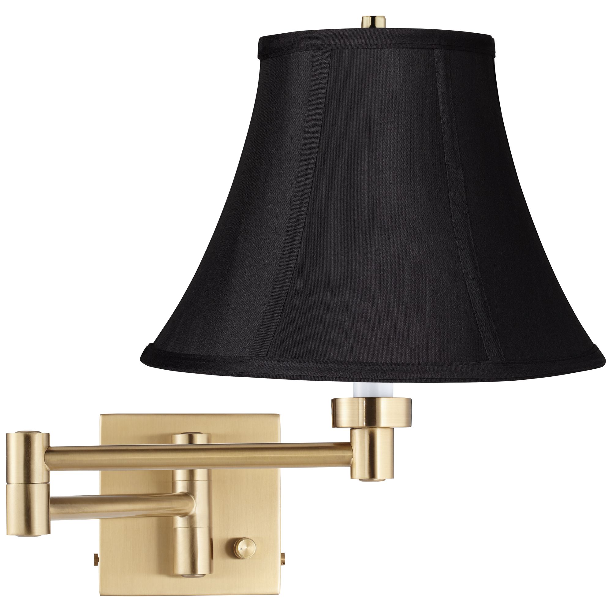 Barnes and Ivy Modern Swing Arm Wall Lamp Warm Antique Brass PlugIn