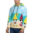 thumbnail image 3 of Picia Gnomes On The Beach Pattern Casual Men's Hoodie - Lightweight Hooded Sweatshirt with Kangaroo Pocket, Comfortable Pullover for Everyday, Travel-Small, 3 of 7