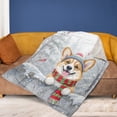 thumbnail image 4 of Playful Corgi Welcomes Winter Snowy Day with Cardinal Bird Cozy Fleece Blanket Welsh Corgi Dog Lover Gifts Idea Warm Soft Throw Blanket - 2017, 4 of 5
