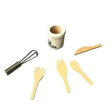 - 6PCS 1:12 Dollhouse Miniature Kitchenware Set Mini Tableware Toys Kitchen Dining for Doll House Accessory