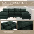 thumbnail image 3 of MOONMISS Chenille Upholstered U-Shaped Oversized four-seater Living Room Sectional Sofa With Wooden Frame-Emerald, 3 of 7