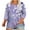 Purple, variant on Wancir Womens Tops 3/4 Length Sleeve Crew Neck Oversized T Shirts Plus Size Floral Print Cotton Blouses Casual Shirts Fall