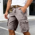 thumbnail image 2 of XEGLSBU Men Cargo Shorts Relaxed Fit Summer Solid Button Front Casual Shorts for Big & Tall Breathable Comfortable Daily Wear Light Gray Size M, 2 of 4