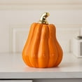 thumbnail image 5 of White Ceramic Pumpkin Ornament Desktop Home Halloween, 5 of 5