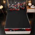 thumbnail image 4 of Erosebridal 8 Ball Zipper Twin Comforter Sets with Fitted Sheet and 2 Pillowcases Disco Zipper Bedding Set, Disco Crimson, Black Reversible, 4 of 7
