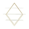 thumbnail image 5 of Kate and Laurel Daxton Modern Wood and Metal Diamond Wall Shelf, 31 x 8 x 31, White and Gold, Glam Geometric Wall Organization for Bathroom Storage or Living Room Display, 5 of 10