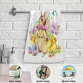 thumbnail image 4 of Watercolor Easter Bunny Chicken Hand Towels 2 PCS, Spring Flower Butterfly Kitchen Towel Ultra Soft and Highly Absorbent,Decorative Fingertip Face Towel for Bathroom Hotel, 28.3"x14.4", 4 of 4