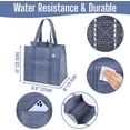 thumbnail image 4 of VENO 4 Pack Reusable Grocery Shopping Bag, Bags for Shopping Cart with Hard Bottom to Stand, Foldable, Multi-Purpose Heavy-Duty Tote, Daily Utility Bag, Sustainable (Gray), 4 of 8
