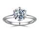 thumbnail image 1 of Anillo SMILEST de plata 925 con forma de moissanita redondo de 2 quilates para mujer, 1 of 8