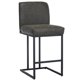 thumbnail image 1 of Qinaqin 24-Inch Bar Stools Counter Altura Backed Moderno PU Cuero Negro Metálico Frame Footrest Single Pack Gris, 1 of 7