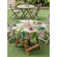 thumbnail image 4 of Outdoor Tablecloth with Umbrella Hole for Patio/Picnic/Party/Camping, Green Pink Monstera Leaves Waterproof Table Cloth Round Cover Washable, Summer Botanical Tropical Rustic (Dia 54"), 4 of 9