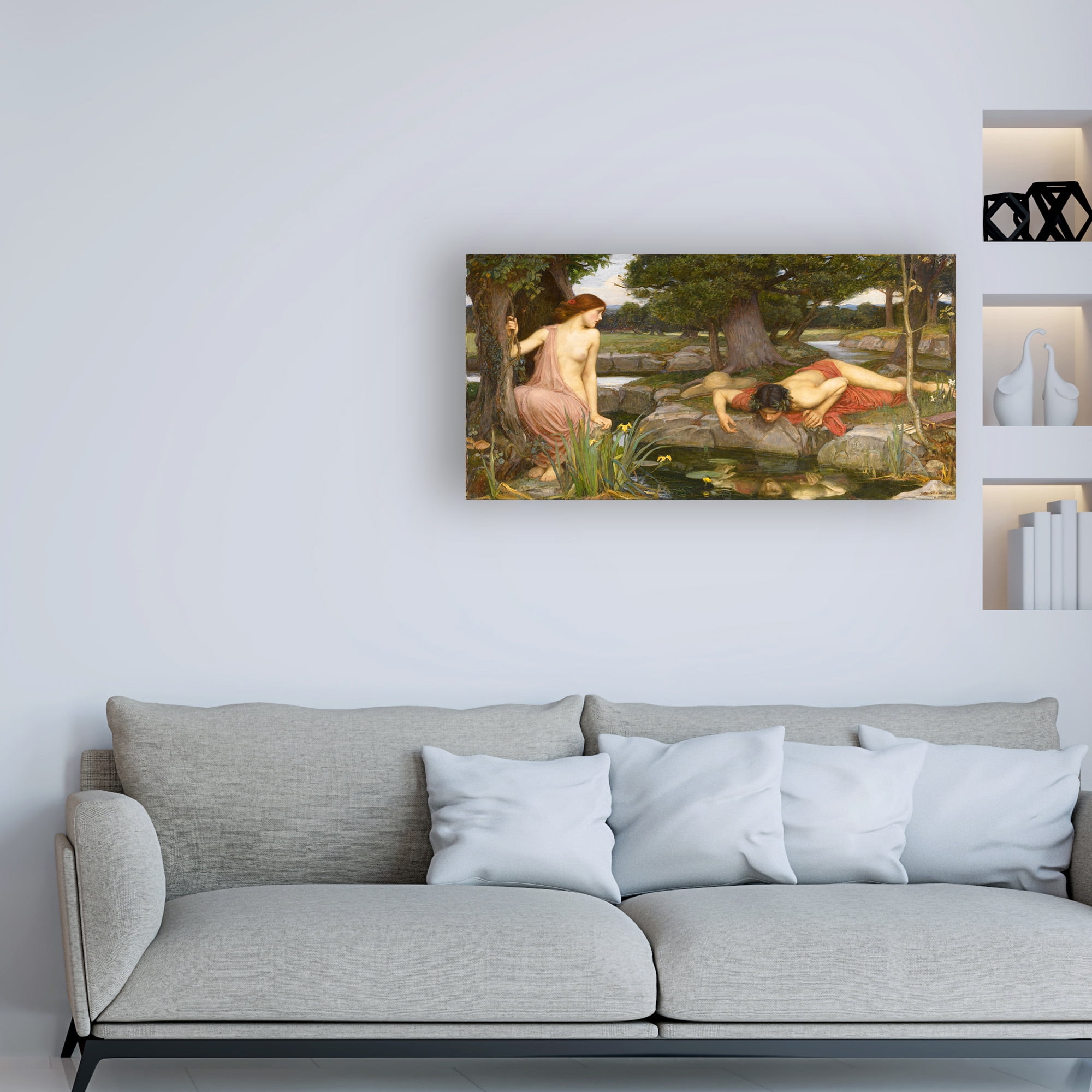 Waterhouse  'Echo and Narcissus' Canvas Art