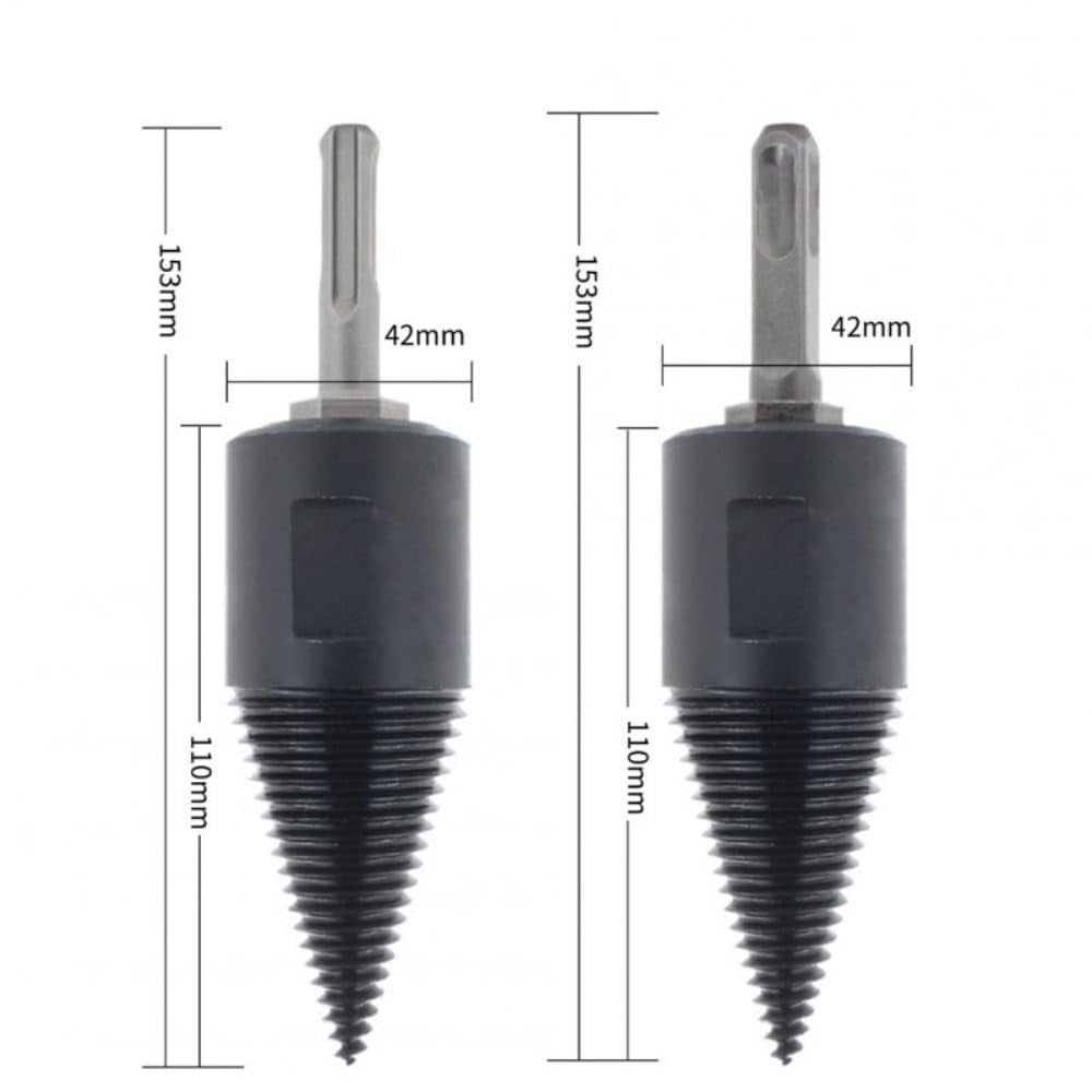 5pcs Firewood Splitter Drill Bit Set High Speed Wood Splitting Screw Cone Driver 42mm drill bit
