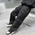 thumbnail image 5 of Bovxnpu Boys Pull on Cargo Pants Hiking Sports Pants Cargo Straight Leg Boys Loose Versatile Casual Outer Comfortable Sweatpants Pants, 5 of 6
