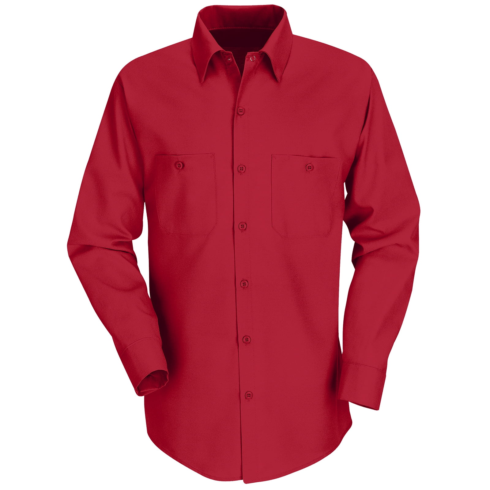 Red Kap Men's Long Sleeve Poplin Dress Work Shirt Burgundy 