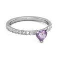 thumbnail image 2 of 1.65 Cts Amethyst 925 Sterling Silver Heart Ring Unique Lovers Women Valentines Day Gifts Ring, 2 of 3