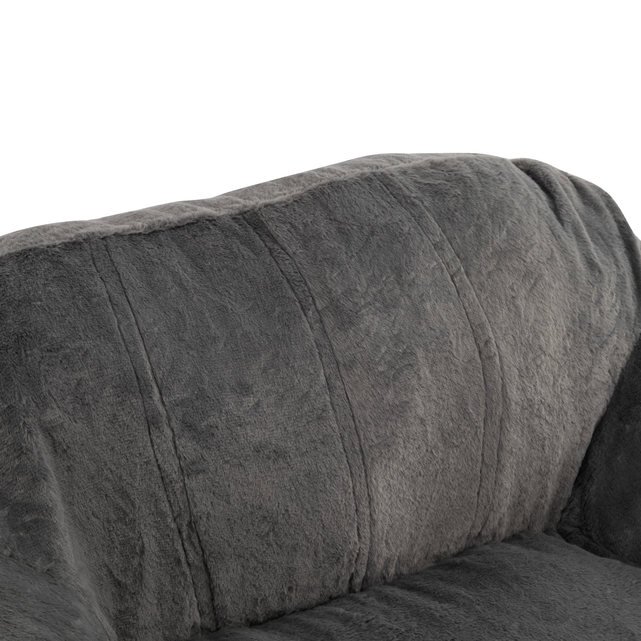 Christopher Knight Home Bean Bag Chair Velvety Faux-Fur Upholstery, Gray