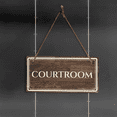 thumbnail image 2 of Courtroom 5" x 10" Hanging Wall or Door Sign | Legal and Court House Rustic Twine Signage, 2 of 5