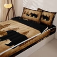 thumbnail image 3 of Homewish Rustic Bear Silhouette Zipper Twin Comforter Sets with Fitted Sheet and 2 Pillowcases,Pine Paw Zipper Bedding Set For Boys,Black Reversible,4-Piece, 3 of 7