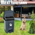 thumbnail image 5 of Dog Poop Trash Can Outdoors Pet Waste Station with Lid:15L Plastic Dog Poop Disposal Container with Removable Inner Bin Bucket Foot Pedal Type Garden Yard Home with 5Rolls Waste Bags, Grey, 5 of 6
