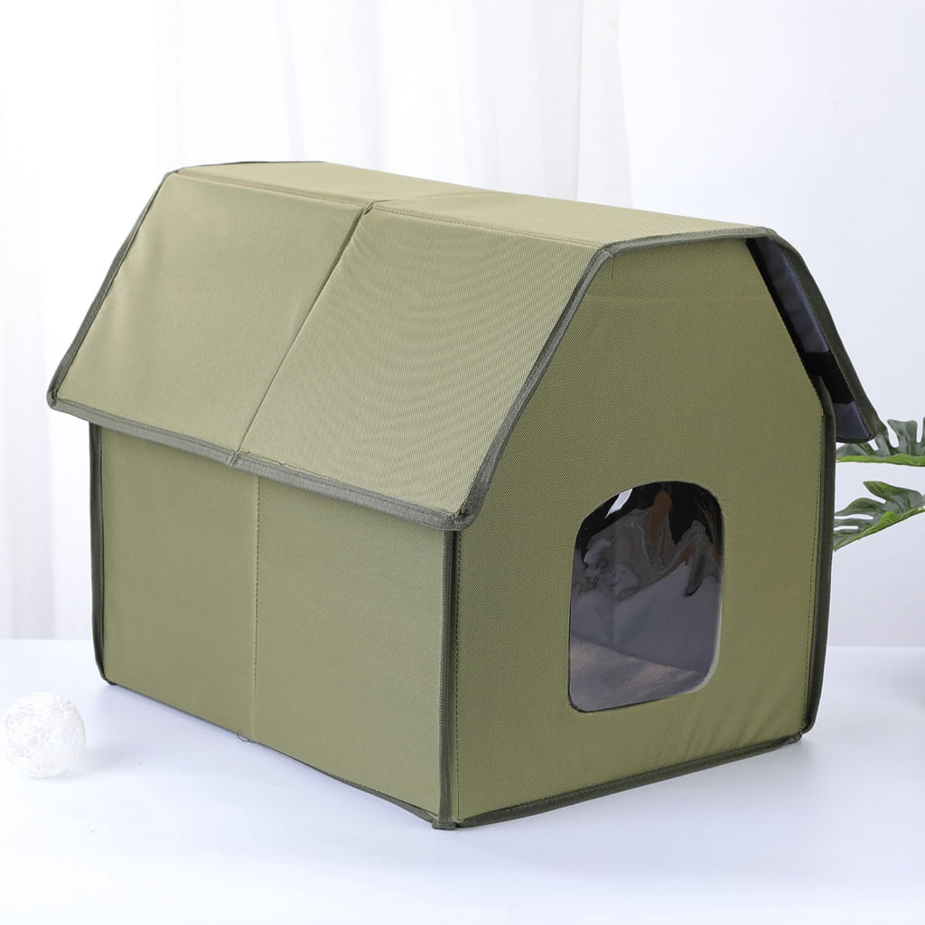 Easy Assembly Outdoor Cats House Insulated for Winter Weatherproof Pet Shelter Comfortable Foldable Shelter