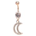 thumbnail image 3 of 4pcs Belly Button Rings Set Dangle Barbell Stud Belly Rings Stainless Steel Navel Button Piercing Jewelry, 3 of 5