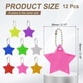 thumbnail image 2 of 12 Pcs Reflective Keychain, 2.2in Reflective High Visibility Safety Keychain Tags Pentagram Pendants Bright Zipper Pulls Waterproof for Backpack Running Cycling, Pink, 2 of 6