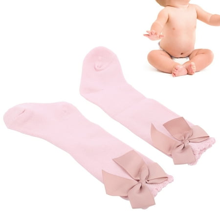 

LHCER Infant Long Socks Baby Girl Socks Girls Infant Skin-Friendly Knee High Socks Infant Soft Stylish Lovely Long Socks With Bow