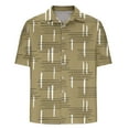 thumbnail image 5 of ZCFZJW Mens Hawaiain T-Shirts Casual Summer Short Sleeve Striped Color Block Printed Button Down Graphic Beach Shirts Loose Regular Fit Cotton Tees Tops Yellow M, 5 of 5