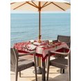 thumbnail image 2 of Outdoor Tablecloth with Umbrella Hole and Zipper, Red Valentine's Day Square Table Cloth 60x60 Inch Waterproof Tablecloth, Vintage Love Heart Roses Truck Gnomes Picnic Table Cover for Patio Camping, 2 of 7