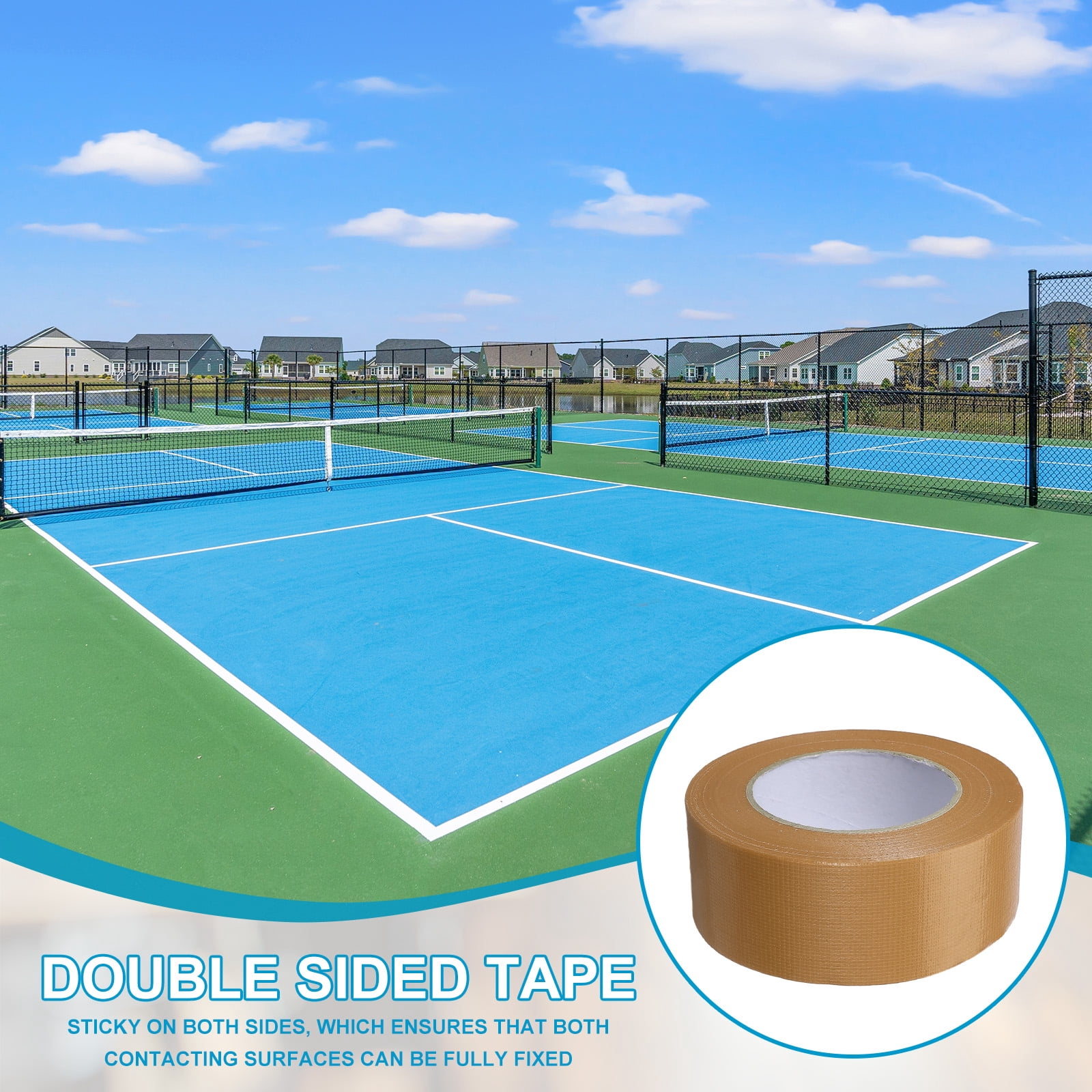 Pickleball Court Tape, Waterproof Court Line Tape for Cables Photography Brown 2 in x 55 Yard