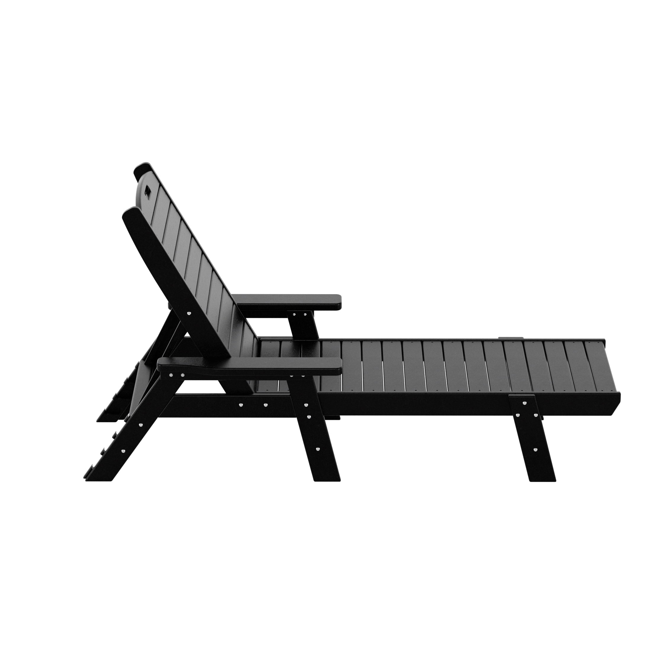 GARDEN Set of 2 Patio Outdoor Chaise Lounge Chair, Black