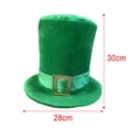 thumbnail image 3 of ZQUUVOU St Patrick’s Day Top Hat Green Satin Hat with Velvet Ribbon Gold Buckle for Leprechaun Festival Party Decorations Green B, 3 of 5