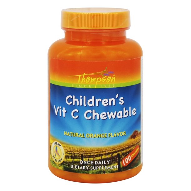 Thompson Children's Vitamin C Chewable Natural Orange Flavor 100