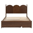thumbnail image 4 of Queen Size Bed Frame With 2 Storage Drawers And Twin XL Pull Out Trundle, Curved Headboard Design, Wood Platform Bed With Slats Support, No Box Spring Need, 4 of 9