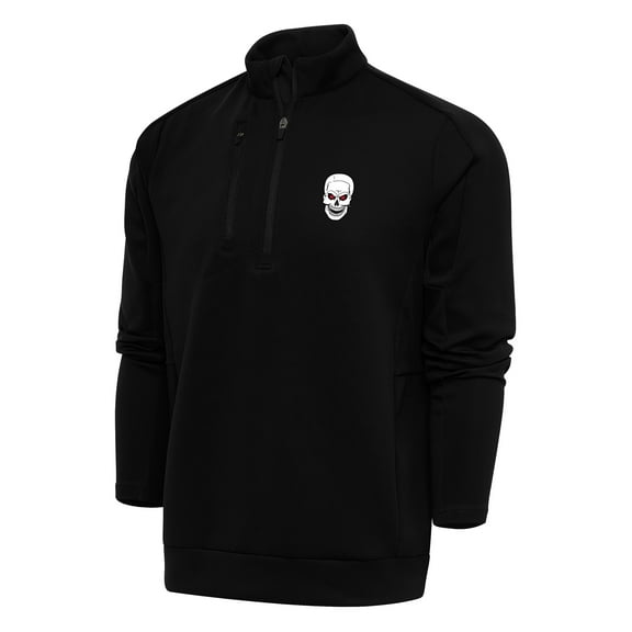 Men's Antigua Black "Stone Cold" Steve Austin Generation Quarter-Zip Pullover Top