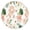 Pioneer Flower Floral, variant on Pioneer Flower Floral Print Pattern Round Fitted Tablecloth with Elastic Edge,Dining Table Cover Waterproof,Outdoor Round Tablecloth for Camping,Dining,Indoor and Outdoor